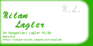 milan lagler business card